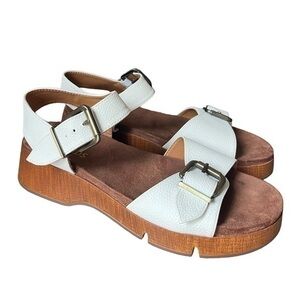 White Mountain Lefter Sandal white / brown size 10.